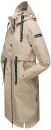 Navahoo Josinaa Damen leichte Damen Übergangs Jacke Mantel mit Kapuze B863 Hellgrau-Gr.XL