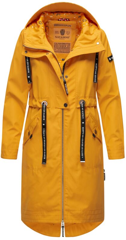 Navahoo Josinaa Damen leichte Damen Übergangs Jacke Mantel mit Kapuze B863 Gelb-Gr.XS