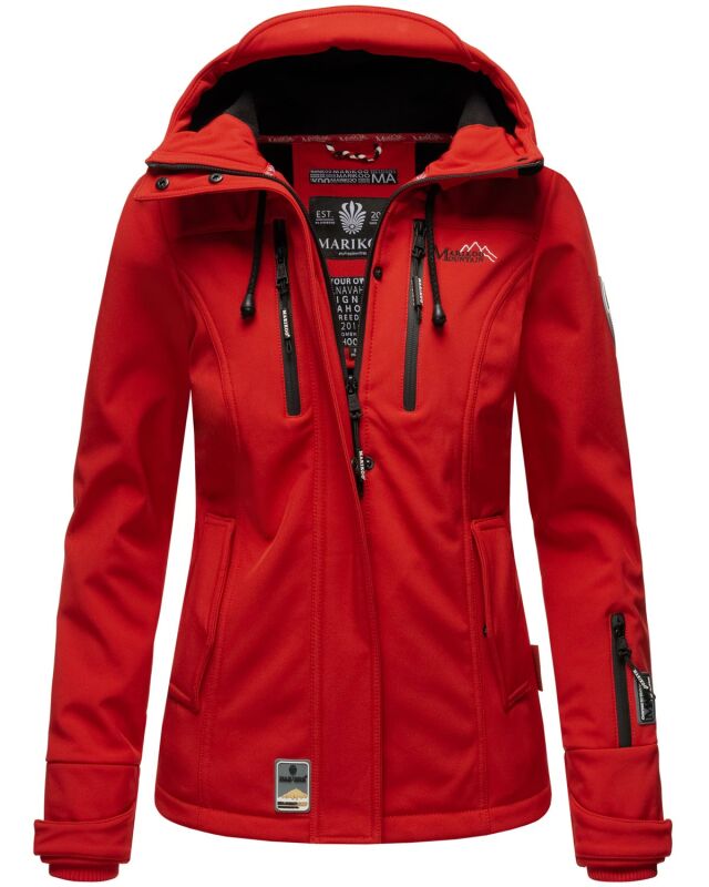 Marikoo Kleinezicke Damen Outdoor  Softshell Jacke Übergangsjacke B864 Rot-Gr.M
