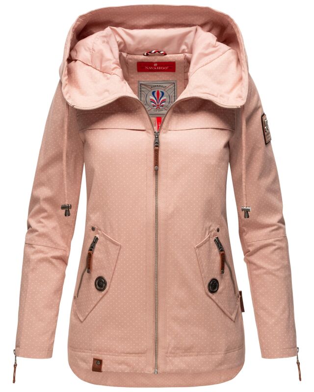 Navahoo Wekoo Damen Übergangs Jacke mit Kapuze B692 Light Rose Muster Größe L - Gr. 40