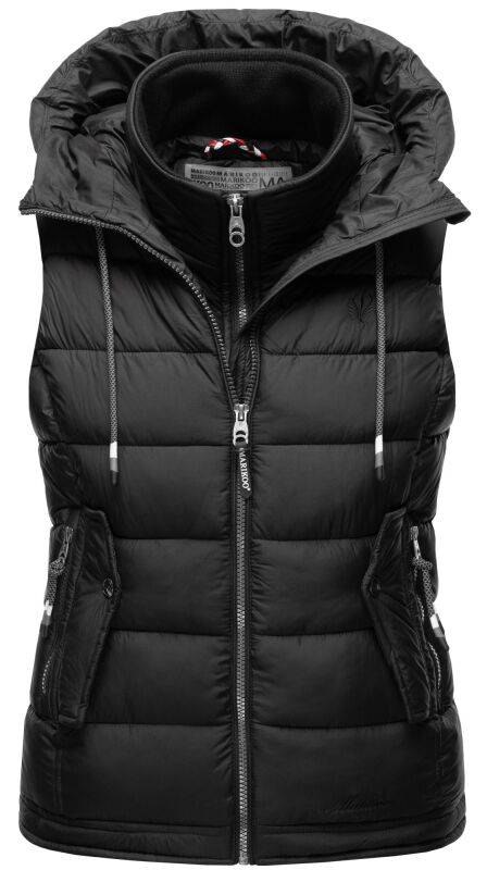 Marikoo Taisaa Damen Stepp Weste Übergangsjacke mit Stehkragen B866 Schwarz-Gr.XL