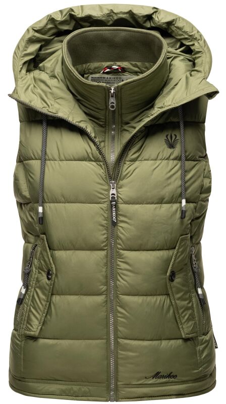 Marikoo Taisaa Damen Stepp Weste Übergangsjacke mit Stehkragen B866 Olive-Gr.S