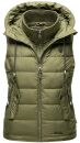 Marikoo Taisaa Damen Stepp Weste Übergangsjacke mit Stehkragen B866 Olive-Gr.S