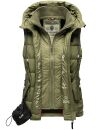 Marikoo Taisaa Damen Stepp Weste Übergangsjacke mit Stehkragen B866 Olive-Gr.M
