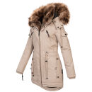 Navahoo Daria warme Damen Winterjacke Parka mit Kunstfell Kragen B380 Beige Größe XS - Gr. 34