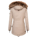 Navahoo Daria warme Damen Winterjacke Parka mit Kunstfell Kragen B380 Beige Größe XS - Gr. 34