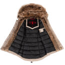 Navahoo Daria warme Damen Winterjacke Parka mit Kunstfell Kragen B380 Beige Größe XS - Gr. 34