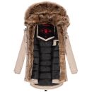 Navahoo Daria warme Damen Winterjacke Parka mit Kunstfell Kragen B380 Beige Größe XS - Gr. 34