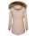 Navahoo Daria warme Damen Winterjacke Parka mit Kunstfell Kragen B380 Beige Größe XS - Gr. 34