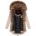 Navahoo Daria warme Damen Winterjacke Parka mit Kunstfell Kragen B380 Beige Größe XS - Gr. 34