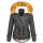 Navahoo Pearl Damen Winter Jacke mit Kunstfell B643 Anthrazit Größe S - Gr. 36