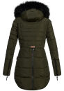 Marikoo warme Damen Winter Jacke Stepp Mantel lang B401 Olive Größe S - Gr. 36