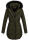 Marikoo warme Damen Winter Jacke Stepp Mantel lang B401 Olive Größe S - Gr. 36