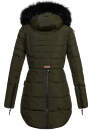 Marikoo warme Damen Winter Jacke Stepp Mantel lang B401 Olive Größe L - Gr. 40
