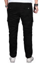 Alessandro Salvarini Herren Designer Cargo Stoff Hose Cargohose Regular Fit NEU O031 Schwarz W32 L34