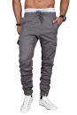 Alessandro Salvarini Herren Designer Cargo Stoff Hose...