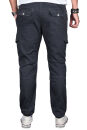 Alessandro Salvarini Herren Designer Cargo Stoff Hose Cargohose Regular Fit NEU O031 Anthrazit W36 L32