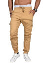 Alessandro Salvarini Herren Designer Cargo Stoff Hose...