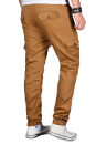 Alessandro Salvarini Herren Designer Cargo Stoff Hose Cargohose Regular Fit NEU O031 Camel W30 L34