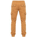 Alessandro Salvarini Herren Designer Cargo Stoff Hose Cargohose Regular Fit NEU O031 Camel W38 L34