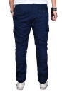 Alessandro Salvarini Herren Designer Cargo Stoff Hose Cargohose Regular Fit NEU O031 Dunkelblau W31 L34