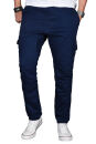 Alessandro Salvarini Herren Designer Cargo Stoff Hose...