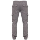 Alessandro Salvarini Herren Designer Cargo Stoff Hose Cargohose Regular Fit NEU O031 Grau W36 L32