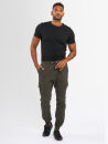 Alessandro Salvarini Herren Designer Cargo Stoff Hose...