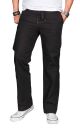 Alessandro Salvarini Herren leichte Sommer Hose O-034 - Schwarz-W34-L30