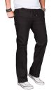 Alessandro Salvarini Herren leichte Sommer Hose O-034 - Schwarz-W36-L32
