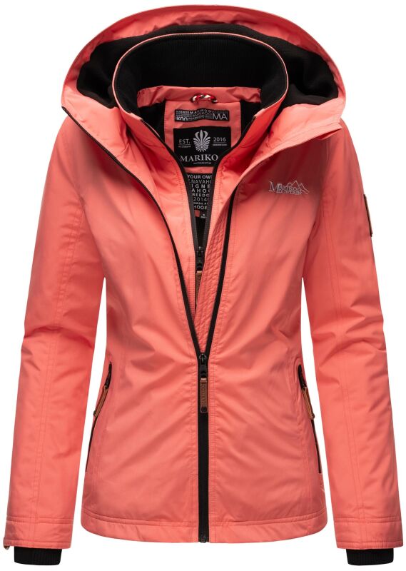 Marikoo Erdbeere Designer Damen Winter leicht gefüttert mit Kapuze B659 Rosa-Coral Größe XS - Gr. 34
