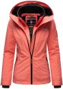 Marikoo Erdbeere Designer Damen Winter leicht gefüttert mit Kapuze B659 Rosa-Coral Größe XS - Gr. 34