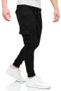 Alessandro Salvarini Herren Jogging Cargo Hose O271 Schwarz