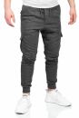 Alessandro Salvarini Herren Jogging Cargo Hose O271 Dunkelgrau M