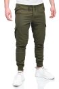 Alessandro Salvarini Herren Jogging Cargo Hose O271 Olive