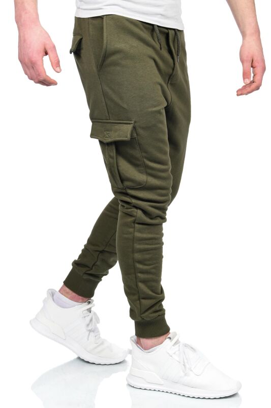Alessandro Salvarini Herren Jogging Cargo Hose O271 Olive L