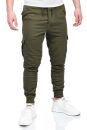 Alessandro Salvarini Herren Jogging Cargo Hose O271 Olive L