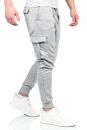 Alessandro Salvarini Herren Jogging Cargo Hose O271 Hellgrau