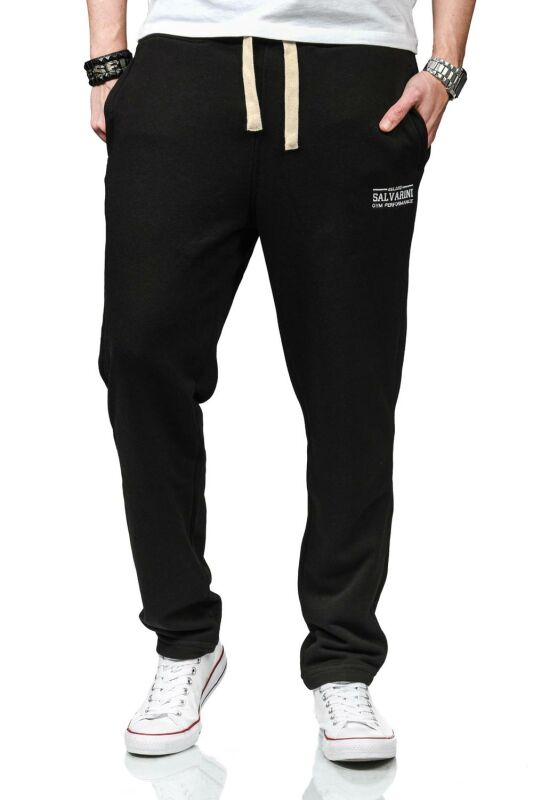 Alessandro Salvarini Herren Jogging Sport Hose Fitness Jogger Jogginghose O273 Schwarz