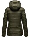 Marikoo Asraa Damen Steppjacke mit Kapuze gesteppt Übergangsjacke B857 Olive-Gr.M