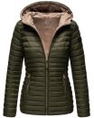 Marikoo Asraa Damen Steppjacke mit Kapuze gesteppt...