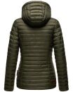 Marikoo Asraa Damen Steppjacke mit Kapuze gesteppt Übergangsjacke B857 Olive-Gr.XXXL
