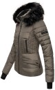 Navahoo Damen Winter Jacke warm gefüttert Teddyfell B361 Grey Olive Größe XS - Gr. 34