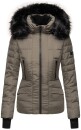 Navahoo Damen Winter Jacke warm gefüttert Teddyfell B361 Grey Olive Größe XS - Gr. 34