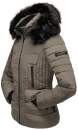 Navahoo Damen Winter Jacke warm gefüttert Teddyfell B361 Grey Olive Größe M - Gr. 38