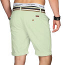 Indicode Herren Chino Shorts kurze Hose inkl. Gürtel B499 Mint-Größe L - Gr. L