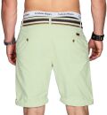 Indicode Herren Chino Shorts kurze Hose inkl. Gürtel B499 Mint-Größe L - Gr. L