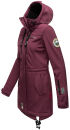 Marikoo Zimtzicke Damen Outdoor Softshell Jacke lang  B614 Weinrot Größe S - Gr. 36
