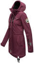 Marikoo Zimtzicke Damen Outdoor Softshell Jacke lang  B614 Weinrot Größe L - Gr. 40