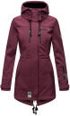 Marikoo Zimtzicke Damen Outdoor Softshell Jacke lang  B614 Weinrot Größe XL - Gr. 42